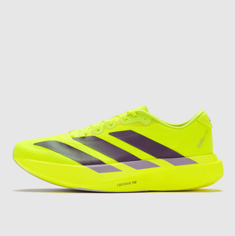adidas Adizero Running Shoes – Neon Yellow with Dark Three Stripes