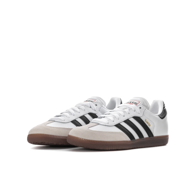 adidas Samba Sneakers - White and Black with Gum Sole