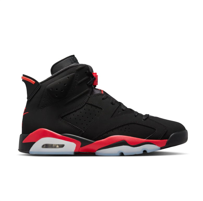 Air Jordan 6 High-Top Sneakers - Black with Red Accents