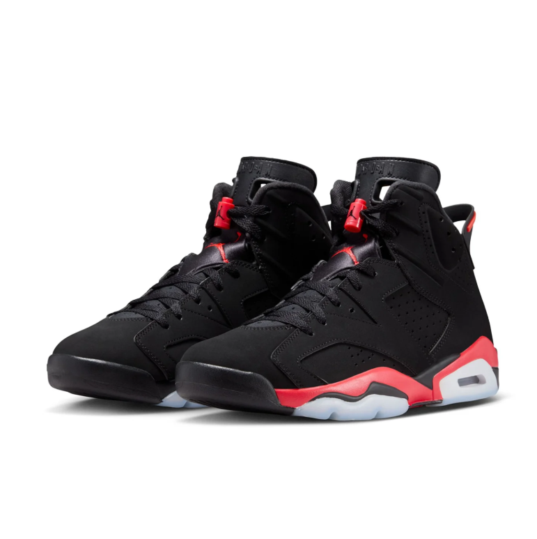 Air Jordan 6 High-Top Sneakers - Black with Red Accents