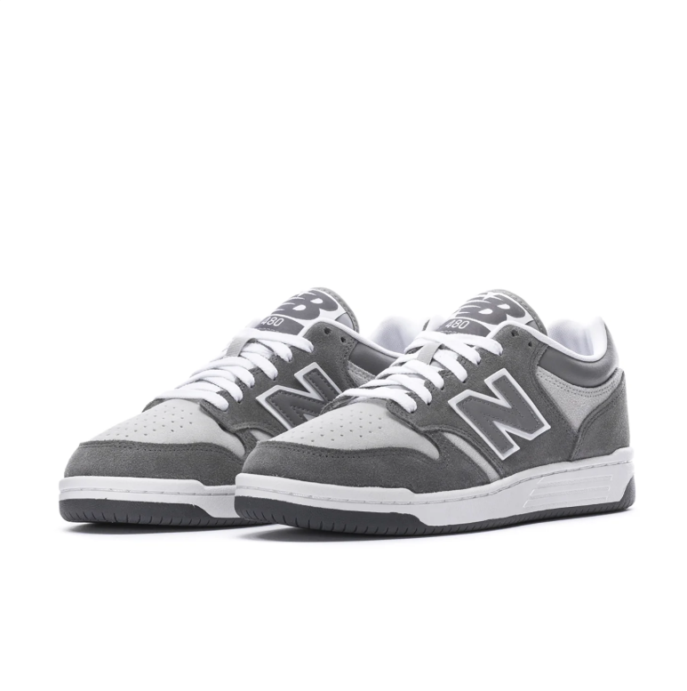 New Balance 480 Low-Top Sneakers - Gray and White