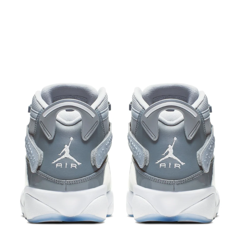 Jordan High-Top Sneakers - Gray with White and Icy Blue Sole