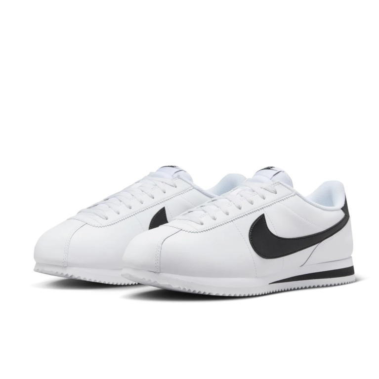 Nike Cortez Sneakers - White with Black Swoosh