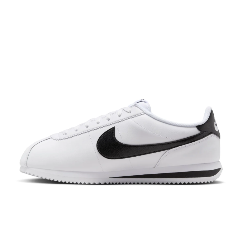 Nike Cortez Sneakers - White with Black Swoosh