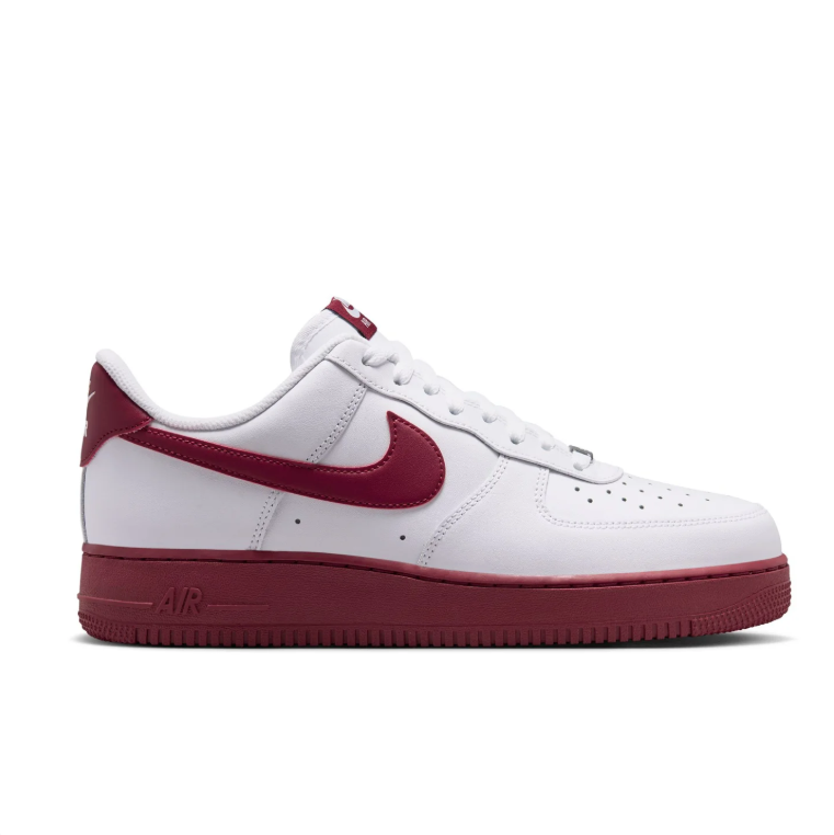 Nike Air Force 1 Sneakers - White and Burgundy