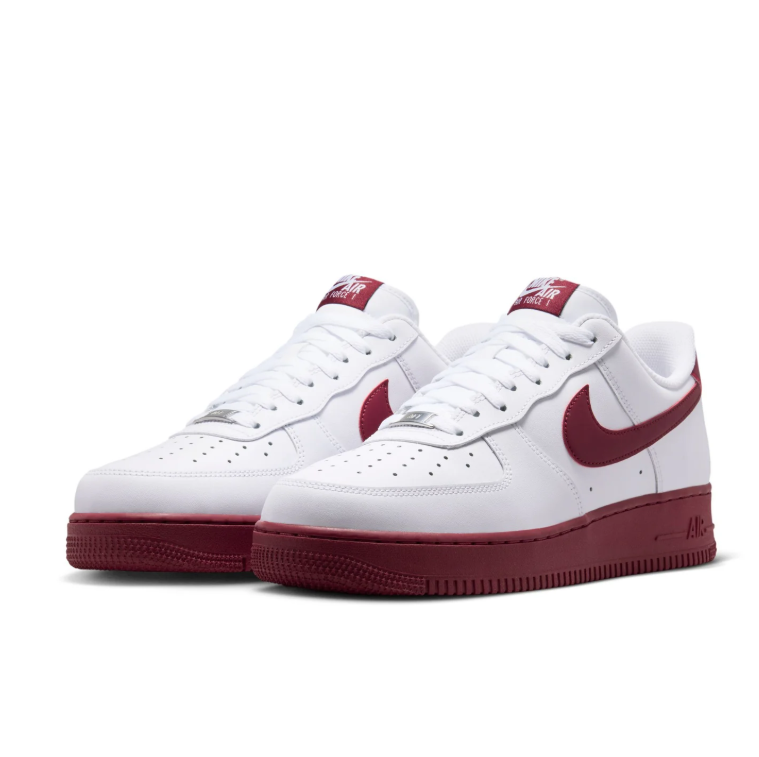 Nike Air Force 1 Sneakers - White and Burgundy