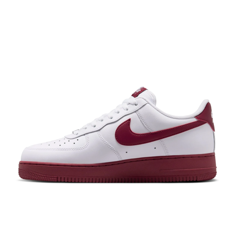 Nike Air Force 1 Sneakers - White and Burgundy