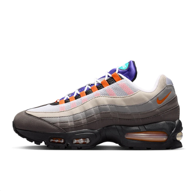 Nike Air Max 95 Sneakers - Gray and Black with Multicolor Accents