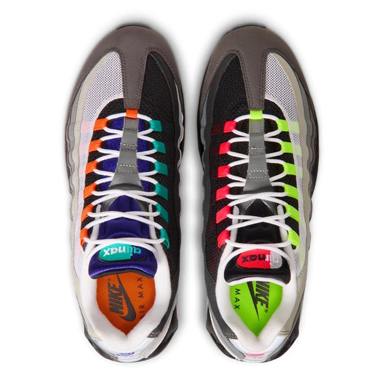 Nike Air Max 95 Sneakers - Gray and Black with Multicolor Accents