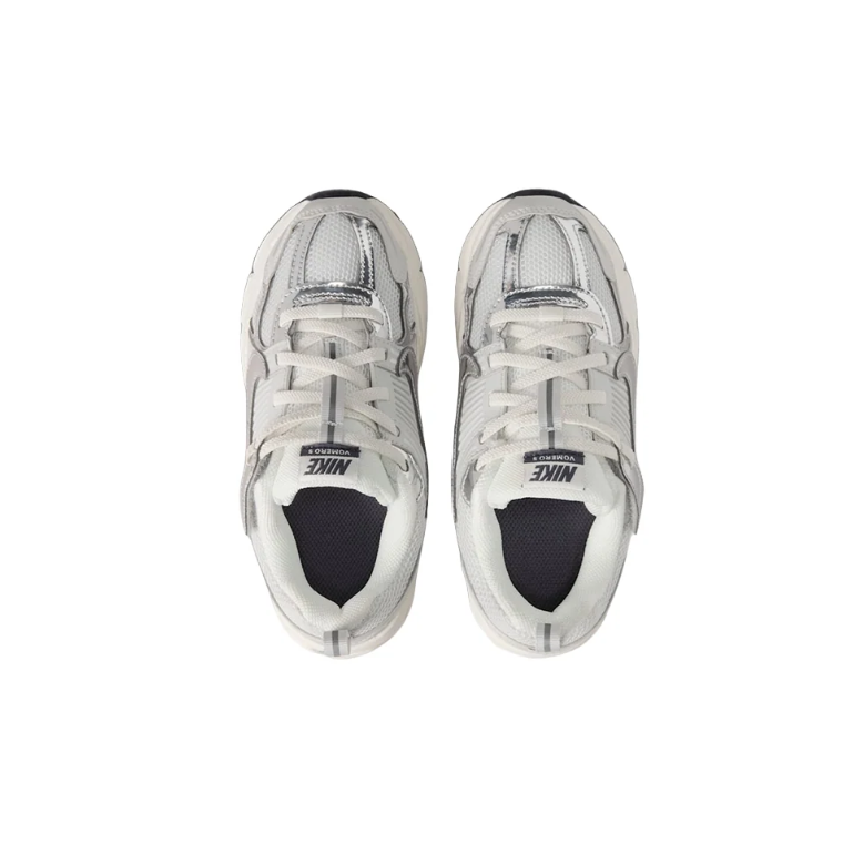 Nike Sneakers - Light Gray and Metallic Silver with Cream Sole