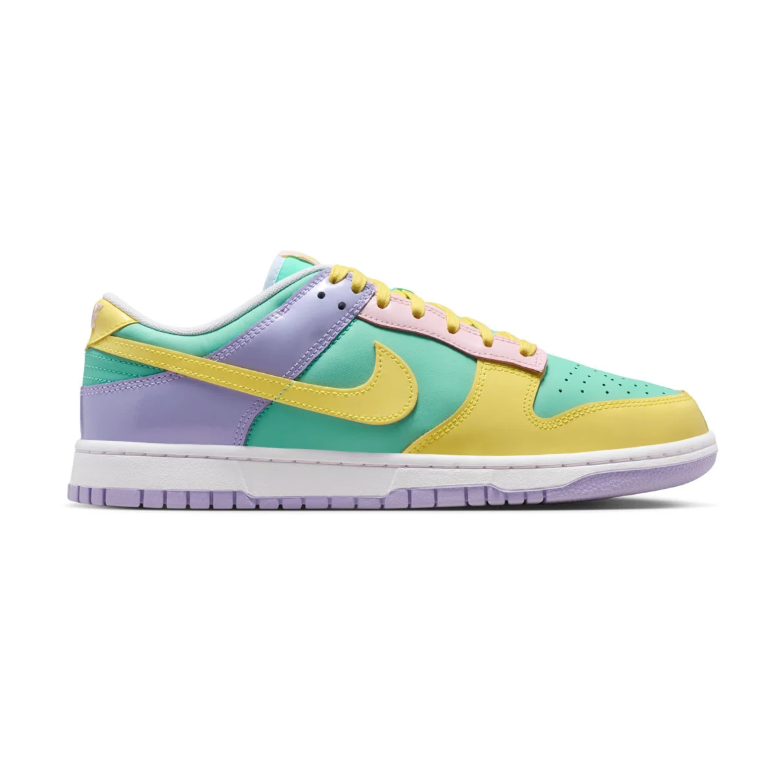 Nike Dunk Low Sneakers - Pastel Mint, Yellow, Lavender and Pink