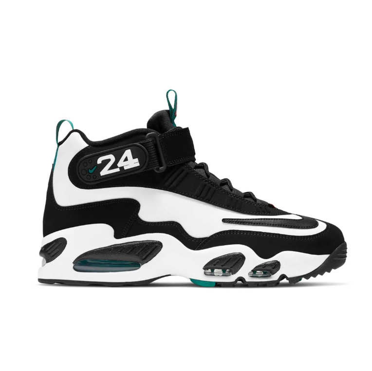 Nike Air Griffey Max 1 Sneakers - Black and White with Green Accents
