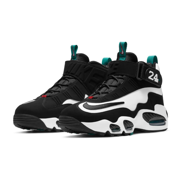 Nike Air Griffey Max 1 Sneakers - Black and White with Green Accents