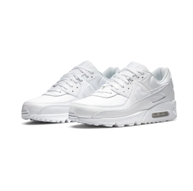 Nike Air Max 90 Sneakers - All White with Tonal Details