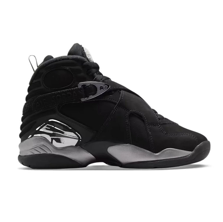 Air Jordan 8 Sneakers - Black with Gray and White Details