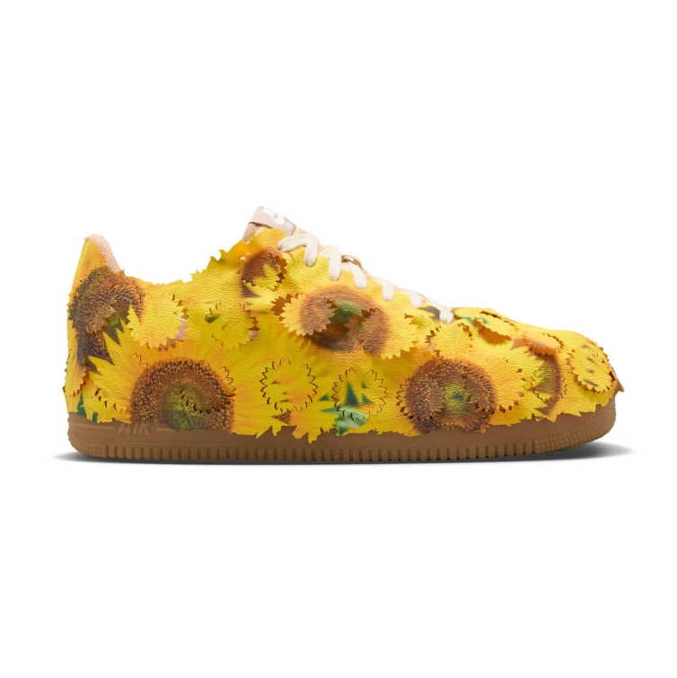 Sunflower Low-Top Sneakers - Yellow Floral Appliqués with Brown Sole