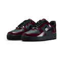 Nike Air Force 1 Sneakers - Glossy Burgundy and Dark Green with Black Sole